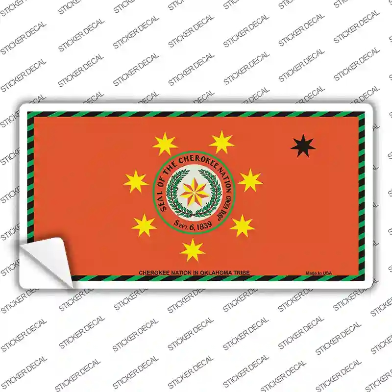 LP-1868s-XL Cherokee Nation Flag Novelty Sticker Decal, Extra Large
