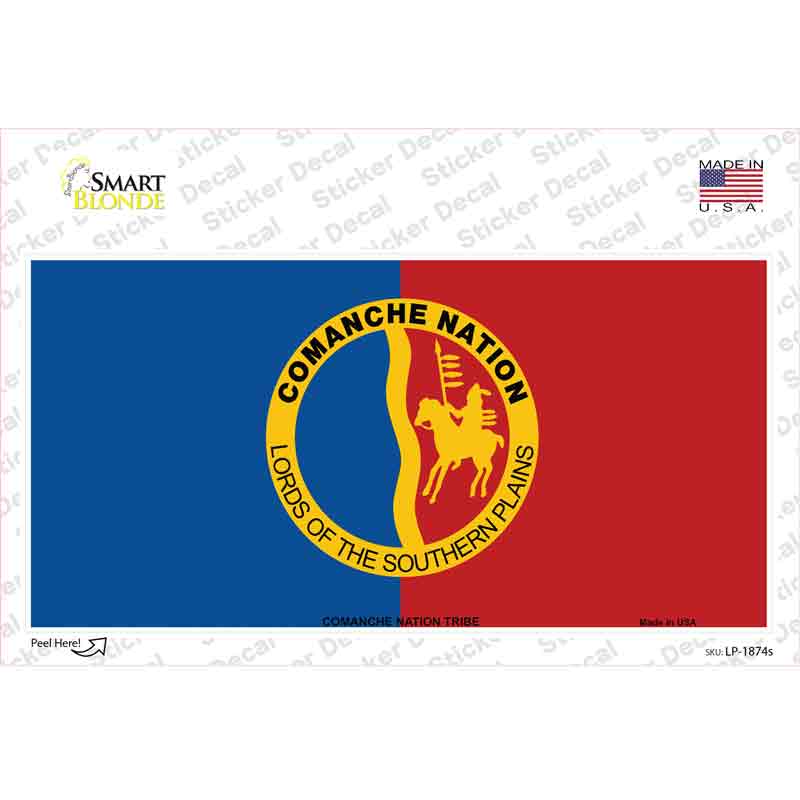 LP-1874s-M Comanche Nation Flag Novelty Sticker Decal, Medium