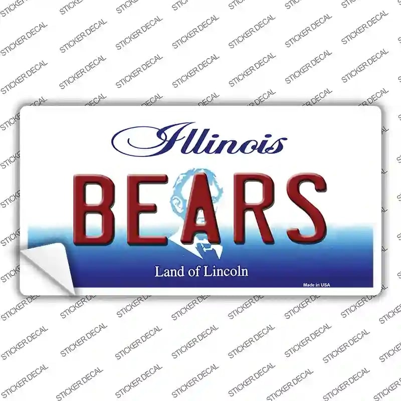 LP-2042s-XL Bears Illinois State Novelty Sticker Decal, Extra Large