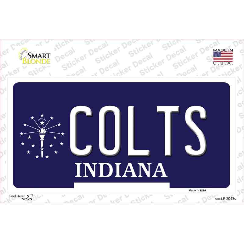 LP-2043s-M Colts Indiana Background Novelty Sticker Decal, Medium