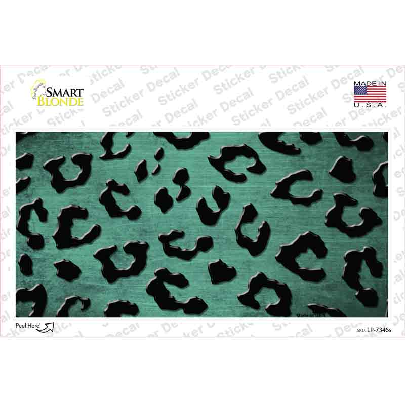 LP-7346s-M Mint Black Cheetah Oil Rubbed Novelty Sticker Decal, Medium
