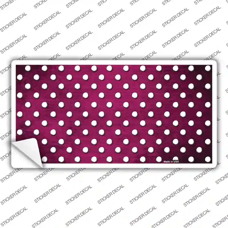 LP-7378s-S Pink White Small Dots Oil Rubbed Novelty Sticker Decal, Small