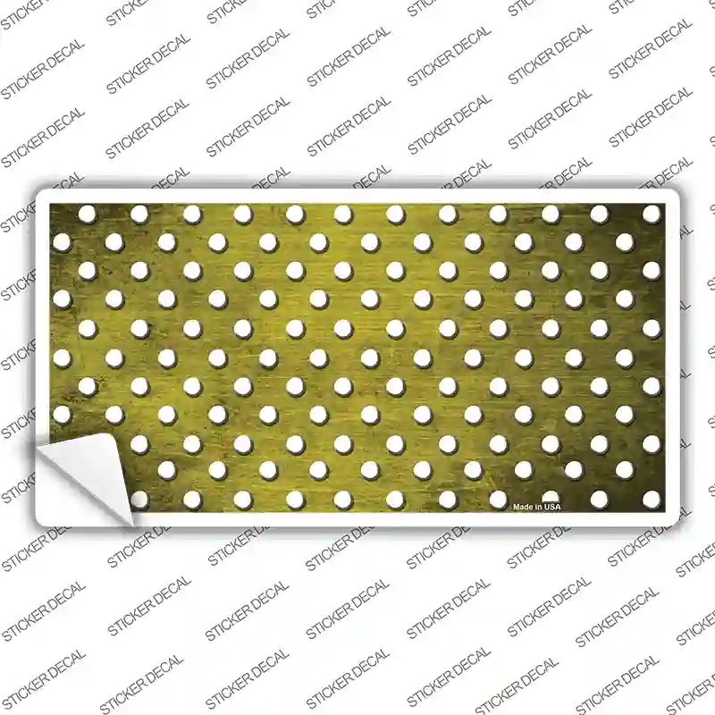 LP-7381s-S Yellow White Small Dots Oil Rubbed Novelty Sticker Decal, Small