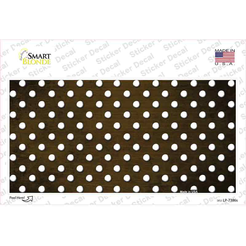 LP-7386s-M Brown White Small Dots Oil Rubbed Novelty Sticker Decal, Medium