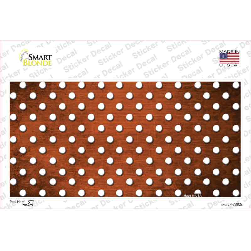 LP-7382s-M Orange White Small Dots Oil Rubbed Novelty Sticker Decal, Medium
