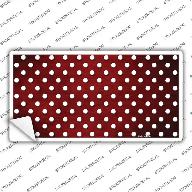 LP-7383s-S Red White Small Dots Oil Rubbed Novelty Sticker Decal, Small