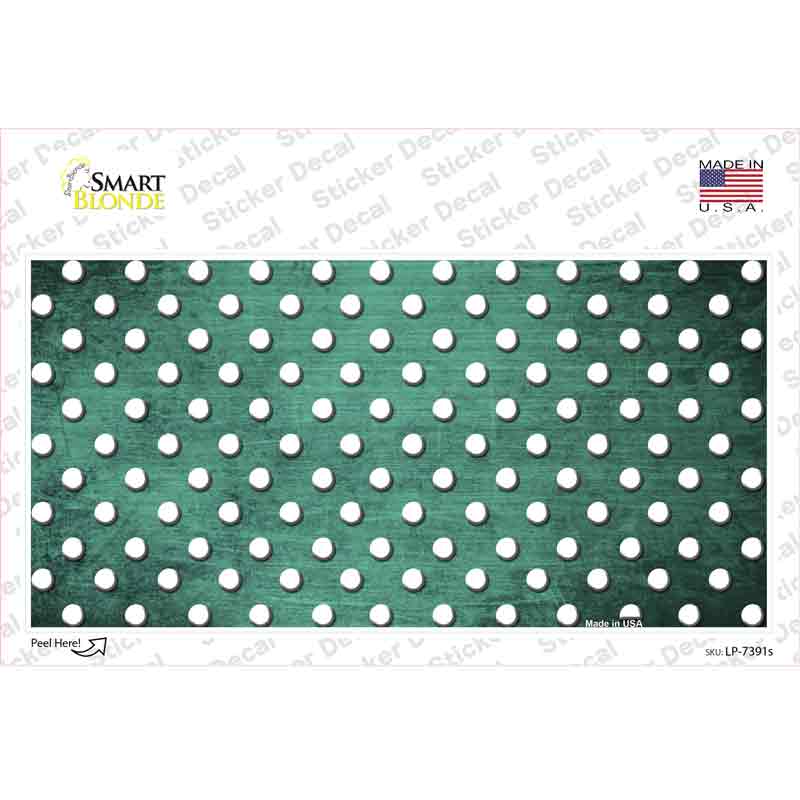 LP-7391s-M Mint White Small Dots Oil Rubbed Novelty Sticker Decal, Medium