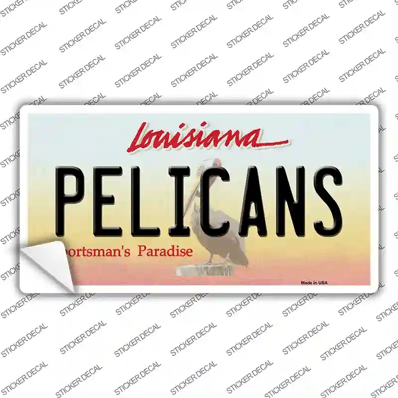 LP-2581s-L Pelicans Louisiana State Novelty Sticker Decal, Large