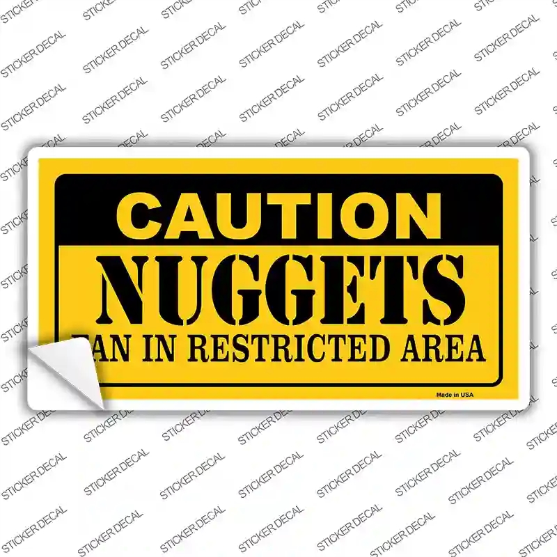 LP-2599s-S Caution Nuggets Fan Novelty Sticker Decal, Small