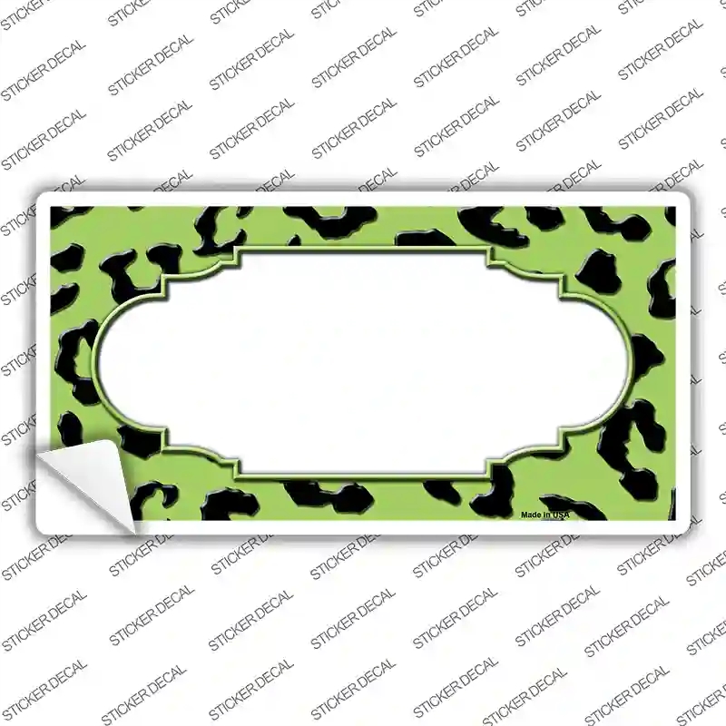 LP-4555s-S Lime Green Black Cheetah Scallop Novelty Sticker Decal, Small