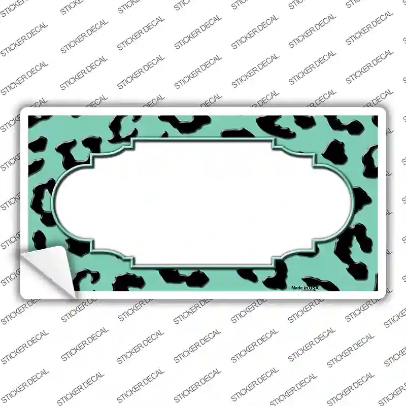 LP-4558s-S Mint Black Cheetah Scallop Novelty Sticker Decal, Small