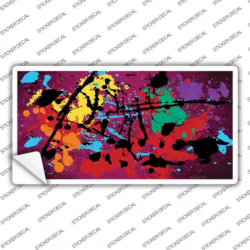 LP-7784s-S Pink Splatter Oil Rubbed Novelty Sticker Decal, Small