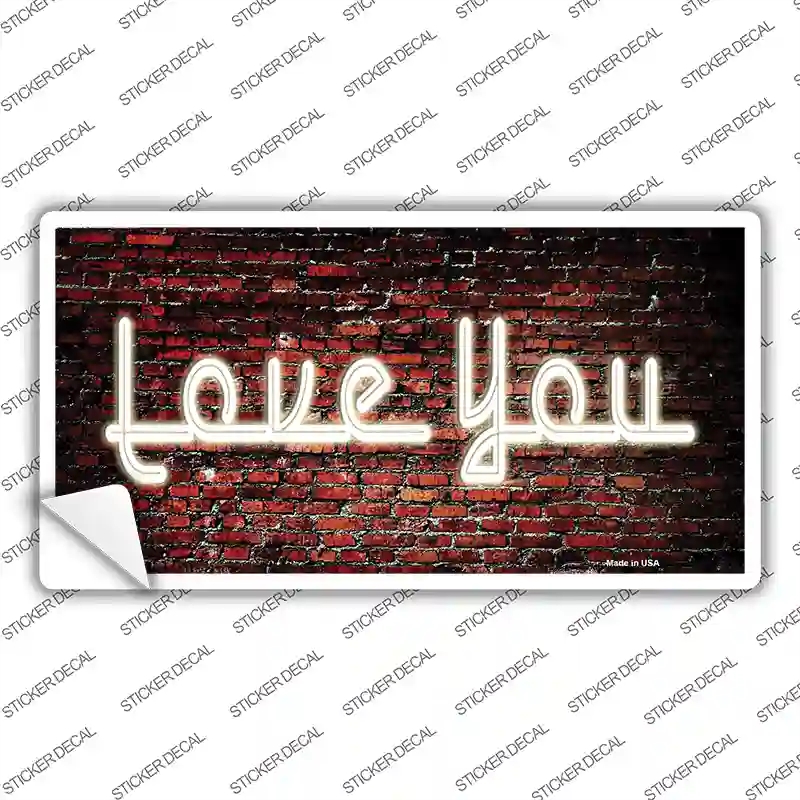 LP-7856s-XL Love You on Brick Wall Novelty Sticker Decal, Extra Large