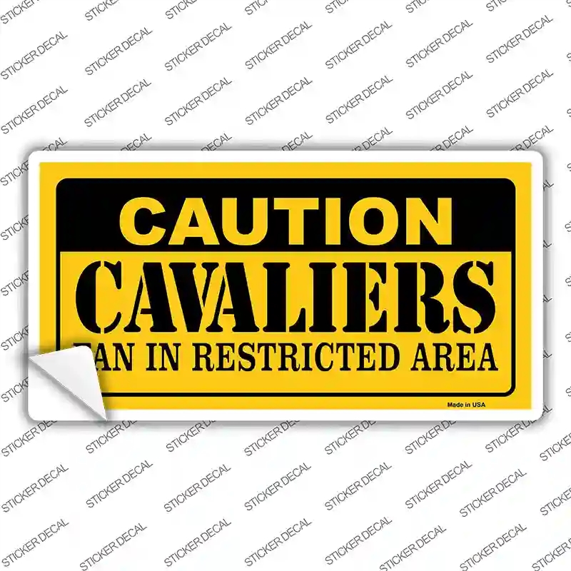 LP-2597s-S Caution Cavaliers Fan Novelty Sticker Decal, Small