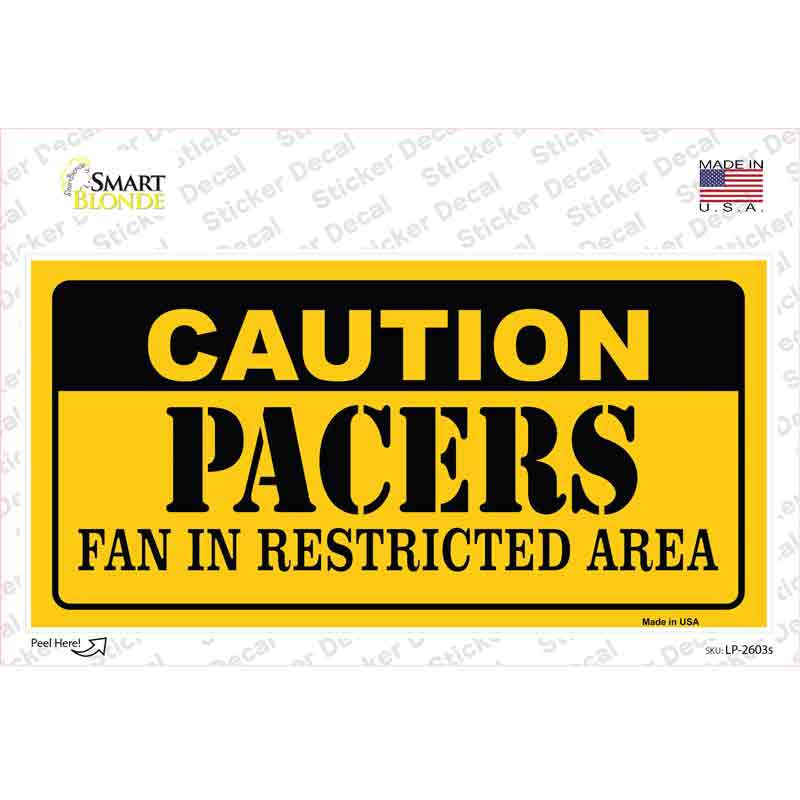 LP-2603s-M Caution Pacers Novelty Sticker Decal, Medium