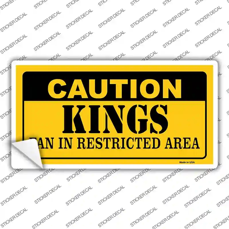 LP-2618s-S Caution Kings Fan Novelty Sticker Decal, Small