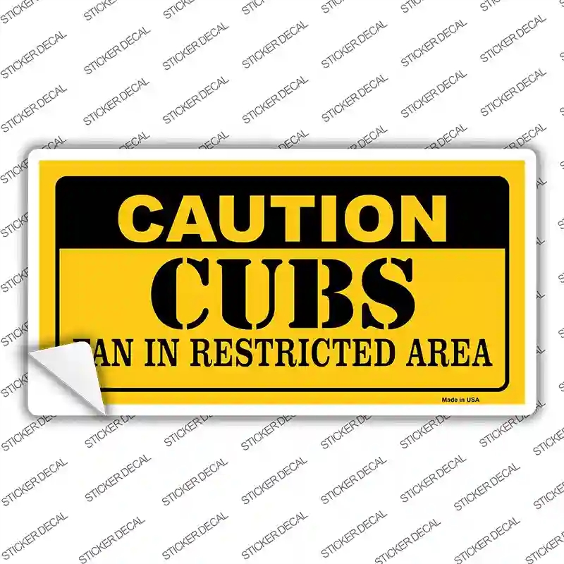 LP-2628s-XL Caution Cubs Fan Novelty Sticker Decal, Extra Large