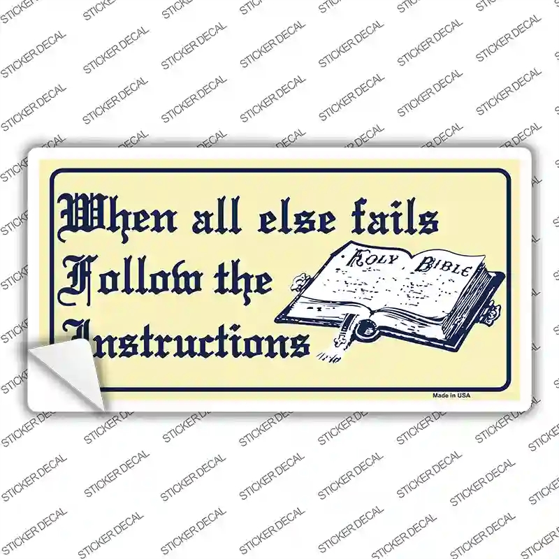 LP-262s-L Follow Instructions Novelty Sticker Decal, Large