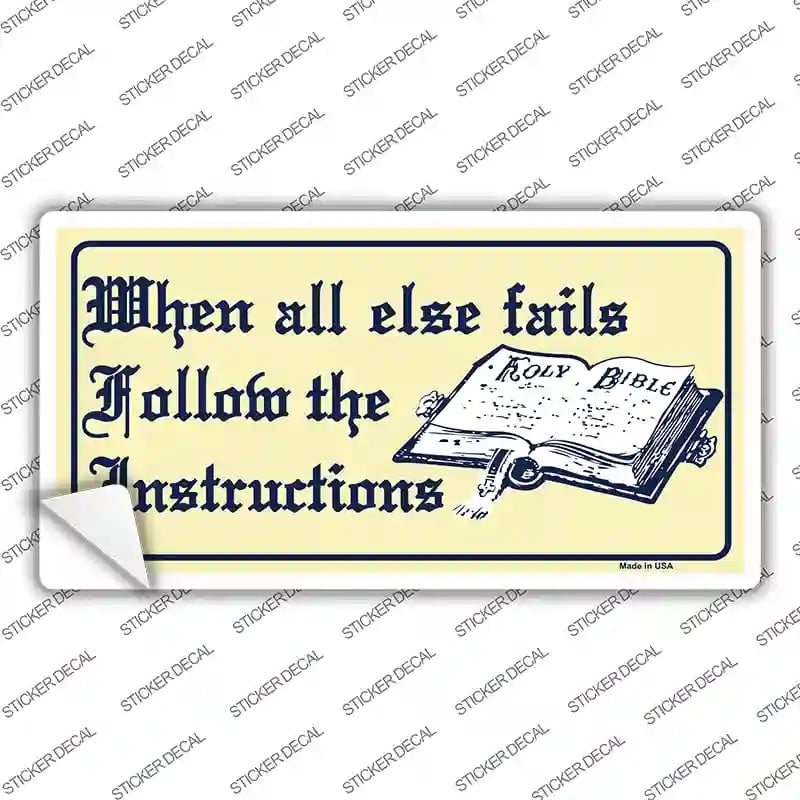 LP-262s-S Follow Instructions Novelty Sticker Decal, Small