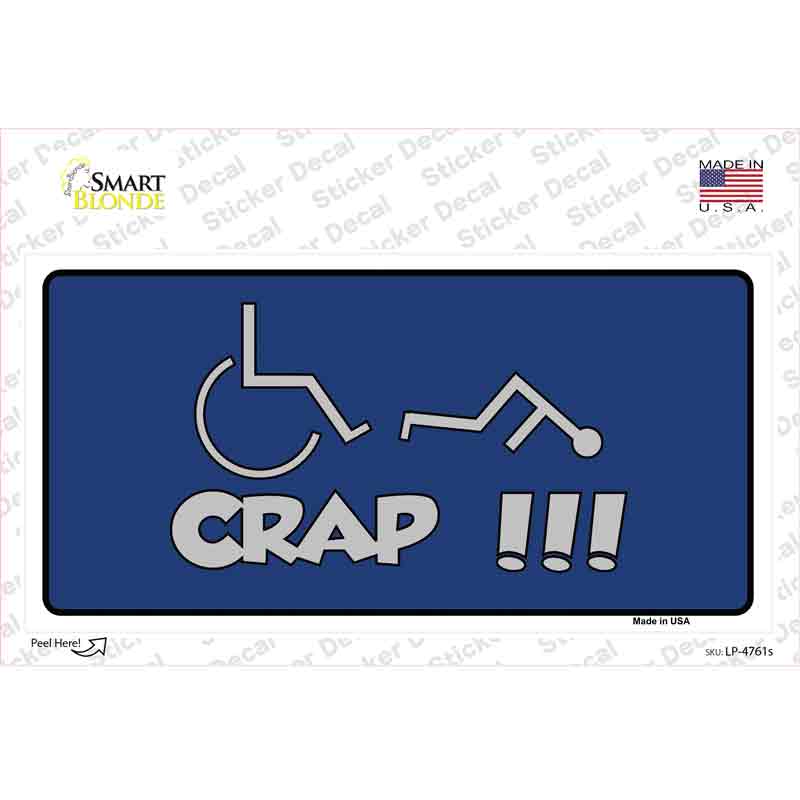 LP-4761s-M Handicap Crap Logo Novelty Sticker Decal, Medium