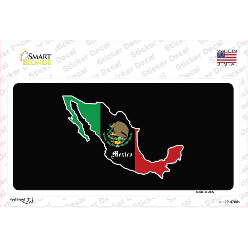 LP-4788s-M Mexico Background Novelty Sticker Decal, Medium