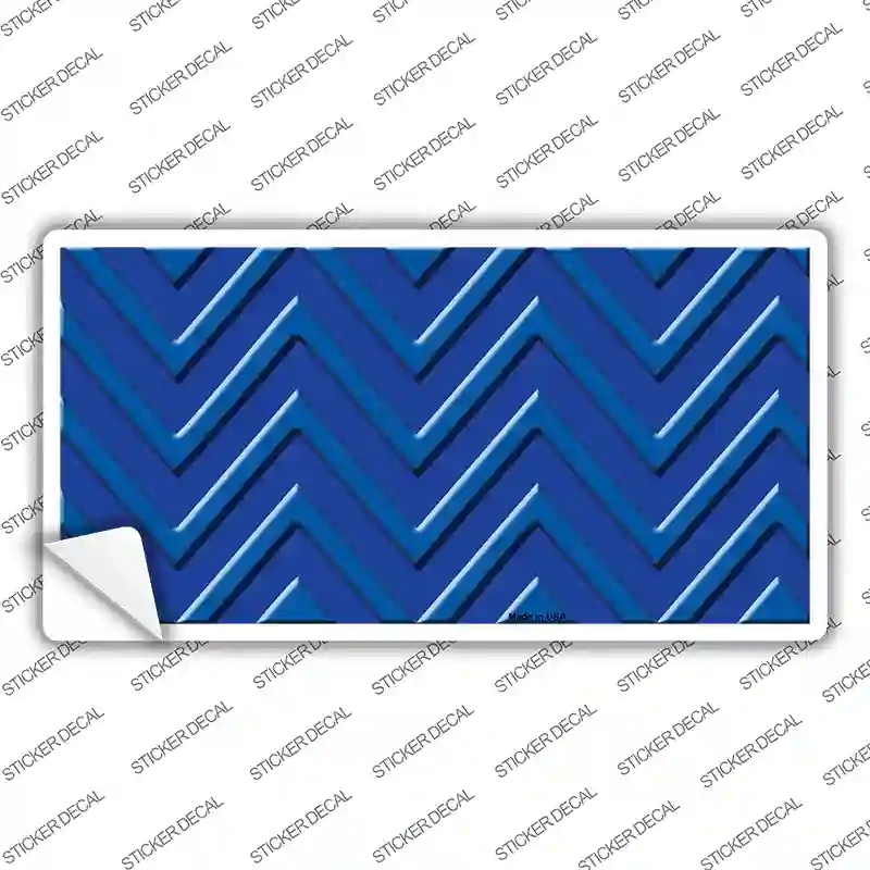 LP-4953s-XL Blue Light Blue Chevron Novelty Sticker Decal, Extra Large