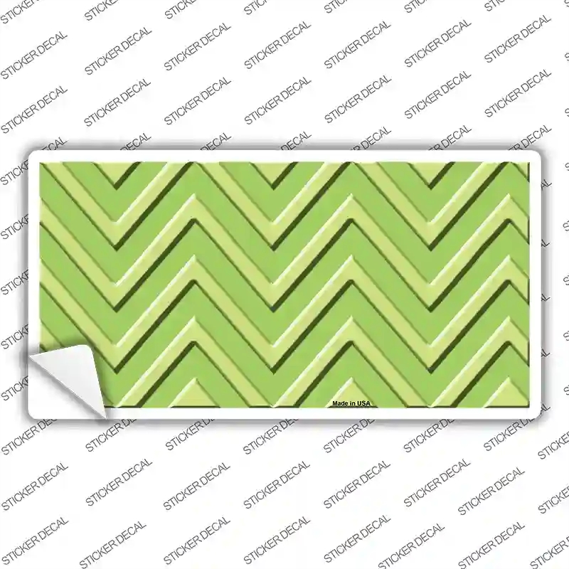 LP-4961s-L Lime Green Lighter Chevron Novelty Sticker Decal, Large