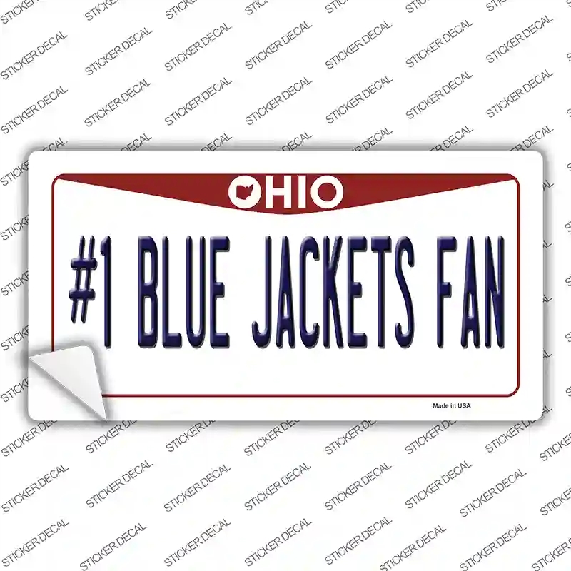 LP-13484s-S Number 1 Blue Jackets Fan Novelty Sticker Decal, Small