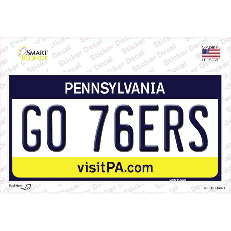 LP-13497s-M Go 76ers Novelty Sticker Decal, Medium