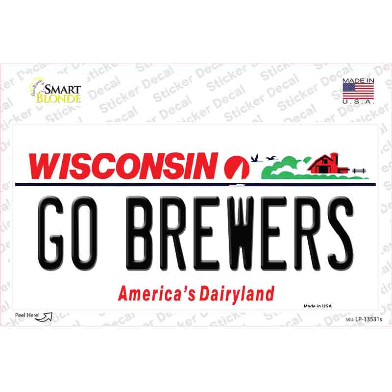 LP-13531s-M Go Brewers Novelty Sticker Decal, Medium
