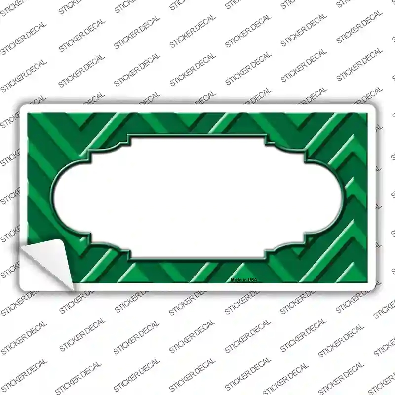 LP-4982s-L Green Light Green Scallop Chevron Novelty Sticker Decal, Large