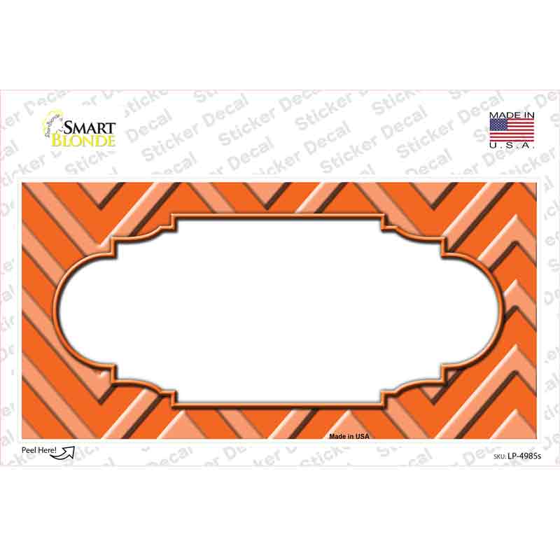 LP-4985s-M Orange Light Orange Scallop Chevron Novelty Sticker Decal, Medium