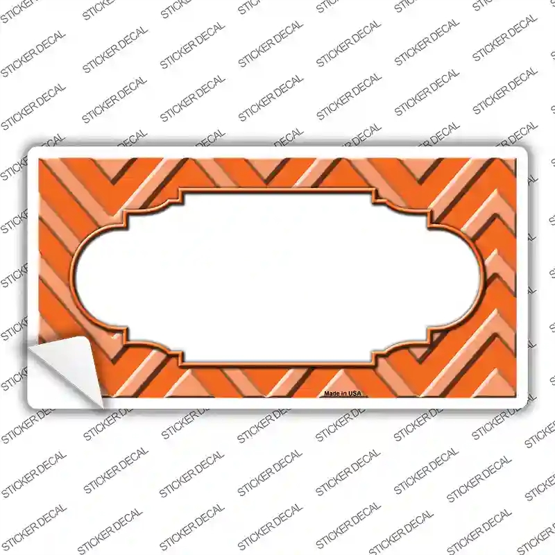 LP-4985s-S Orange Light Orange Scallop Chevron Novelty Sticker Decal, Small