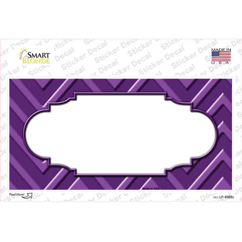 LP-4988s-M Purple Light Purple Scallop Chevron Novelty Sticker Decal, Medium