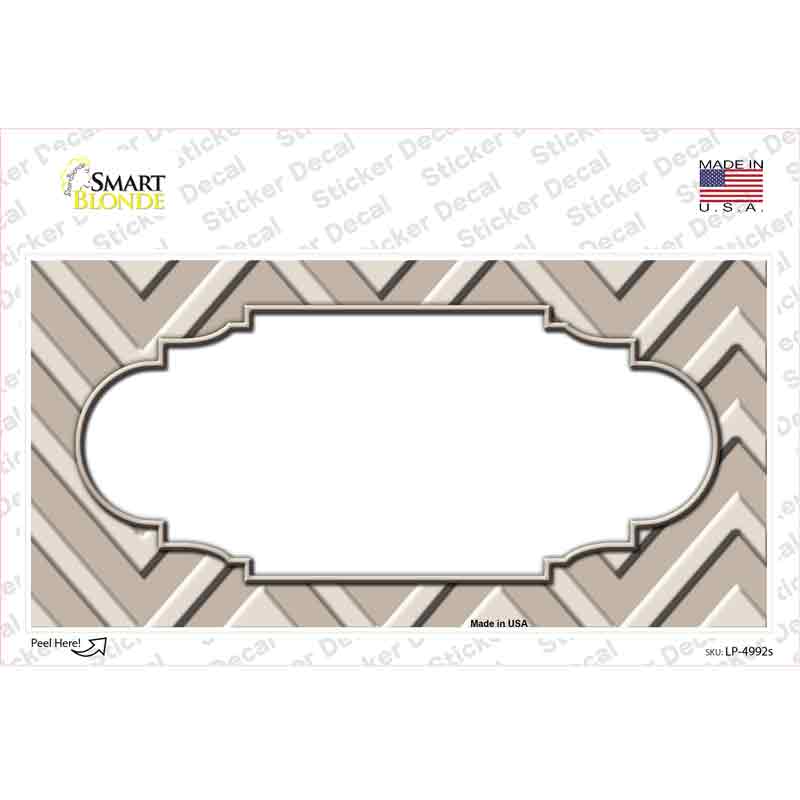 LP-4992s-M Tan Light Tan Scallop Chevron Novelty Sticker Decal, Medium
