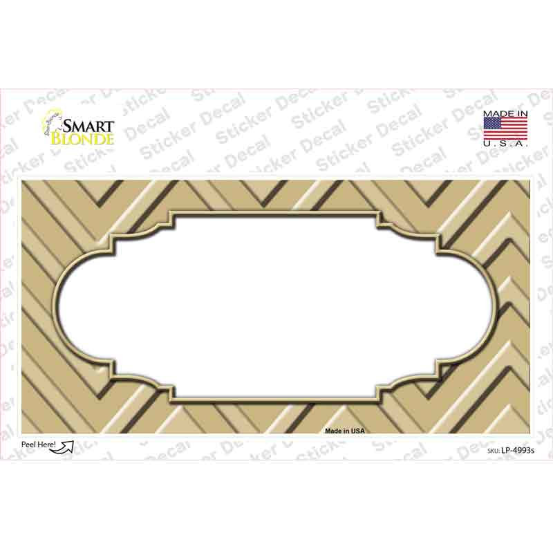 LP-4993s-M Gold Light Gold Scallop Chevron Novelty Sticker Decal, Medium