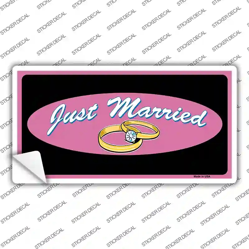 LP-5005s-L Just Married Novelty Sticker Decal, Large