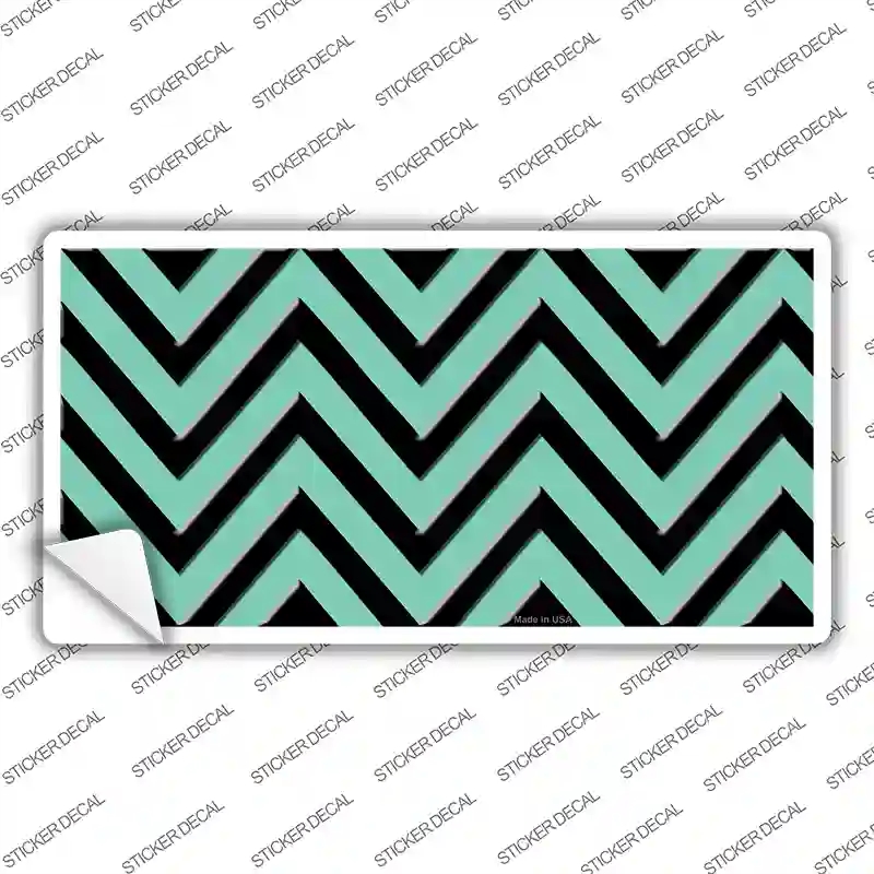 LP-5045s-XL Mint Black Chevron Novelty Sticker Decal, Extra Large