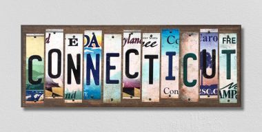 WS-160 Connecticut License Plate Strips Novelty Wood Signs