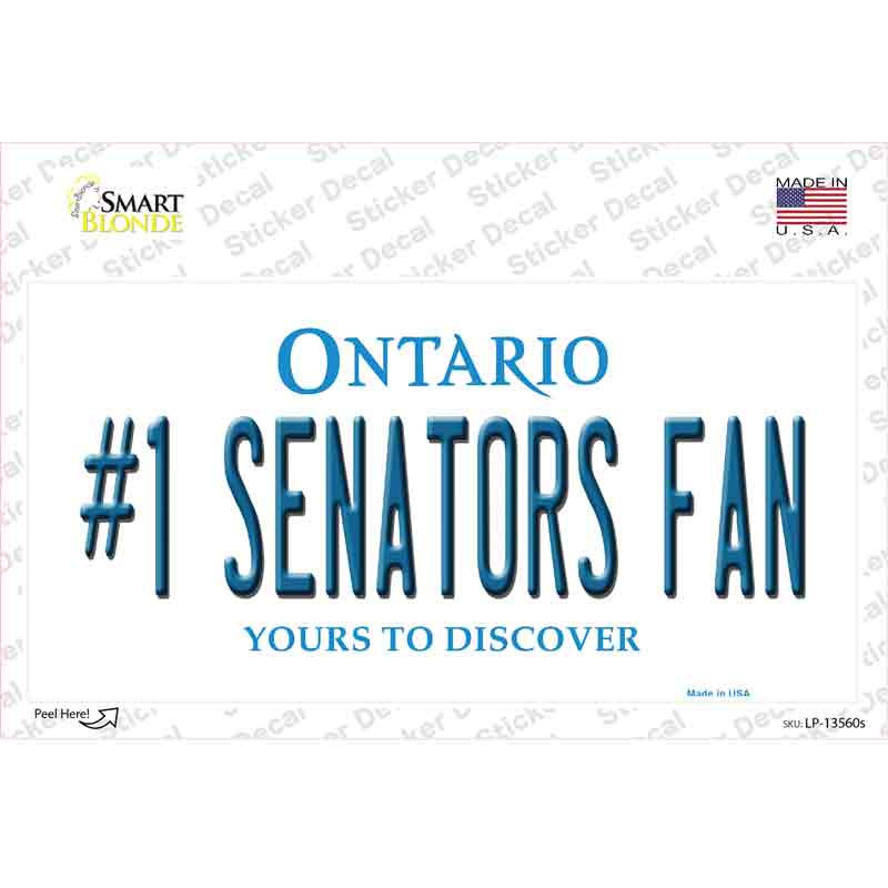 LP-13560s-M Number 1 Senators Fan Novelty Sticker Decal, Medium