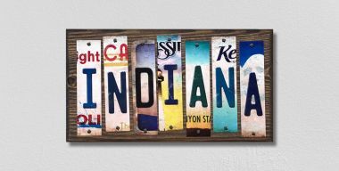 WS-165 Indiana License Plate Strips Novelty Wood Signs