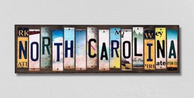 WS-183 North Carolina License Plate Strips Novelty Wood Signs