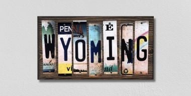 WS-200 Wyoming License Plate Strips Novelty Wood Signs