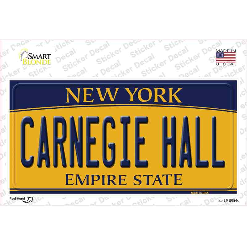 LP-8954s-M Carnegie Hall   York Novelty Sticker Decal, Medium
