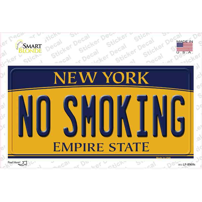 LP-8969s-M No Smoking   York Novelty Sticker Decal, Medium