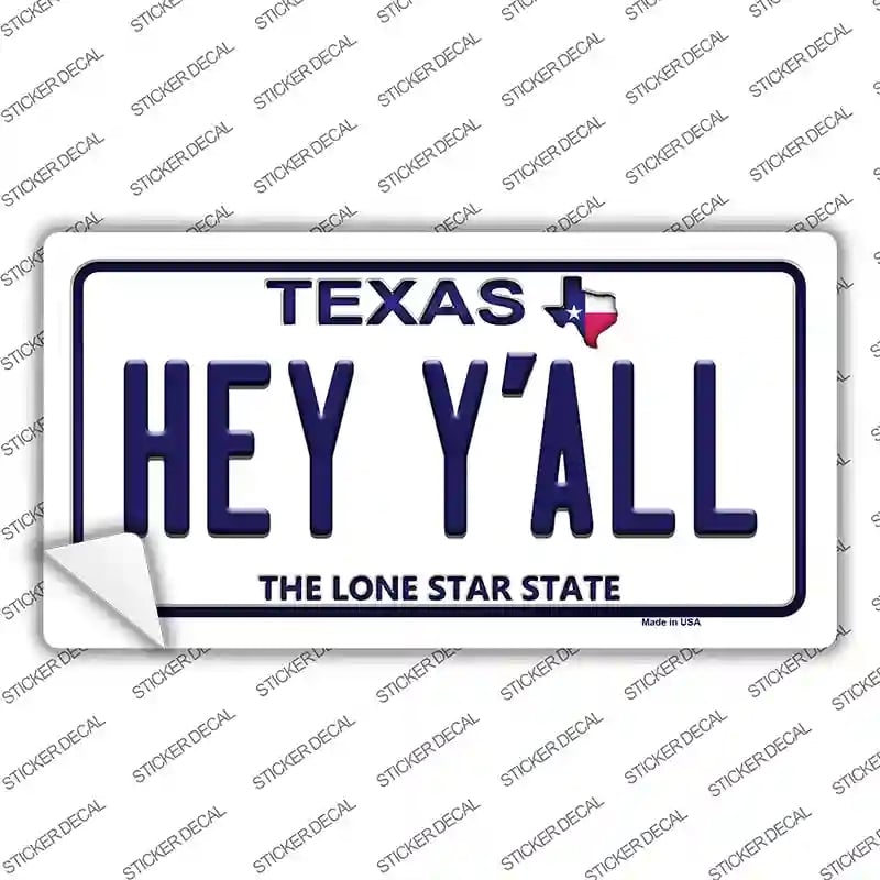LP-9384s-XL Hey Yall Texas Novelty Sticker Decal, Extra Large