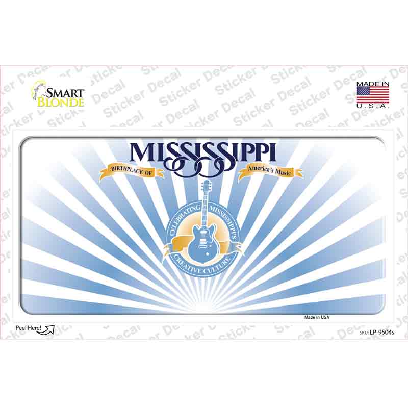 LP-9504s-M Mississippi Rusty Background Novelty Sticker Decal, Medium