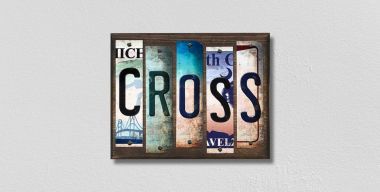 WS-216 Cross License Plate Strips Novelty Wood Signs