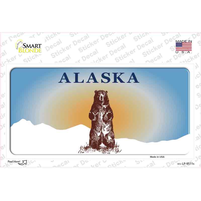 LP-9511s-M Alaska Bear Novelty Sticker Decal, Medium
