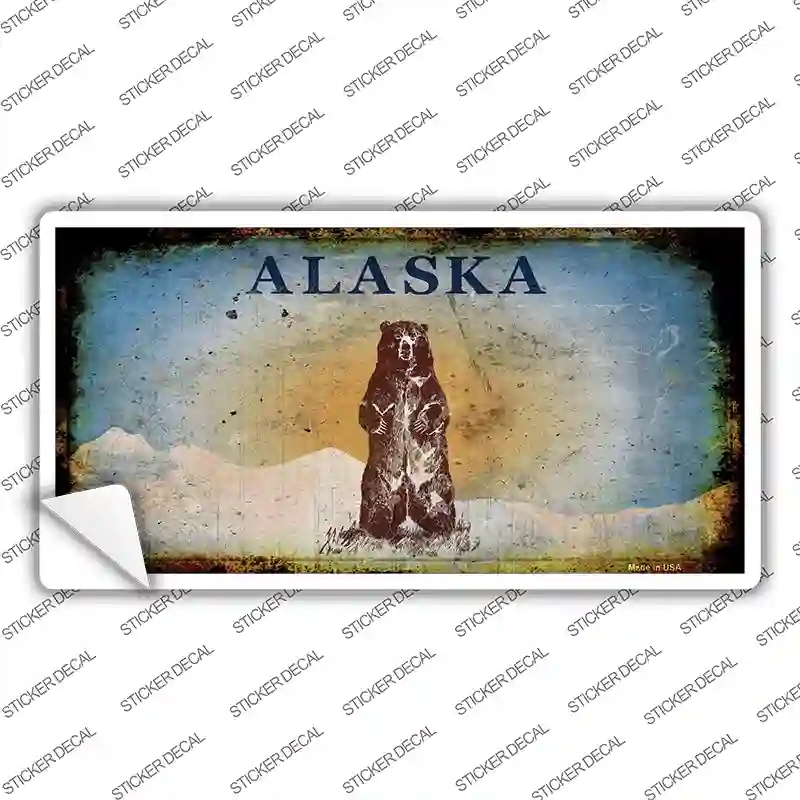 LP-9512s-XL Alaska Bear Rusty Novelty Sticker Decal, Extra Large